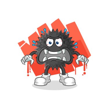the sea urchin monster vector. cartoon characte