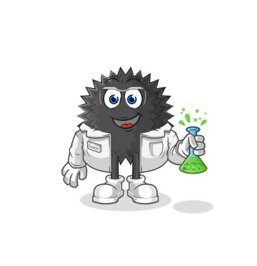 the sea urchin scientist character. cartoon mascot vecto