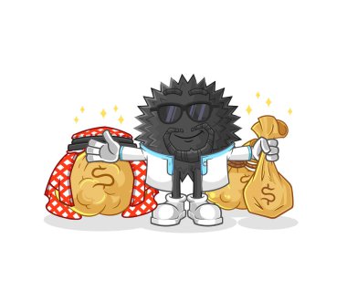 the sea urchin rich arabian mascot. cartoon vecto
