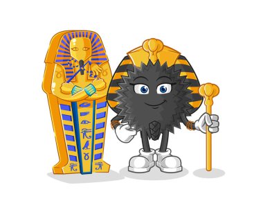 the sea urchin ancient egypt cartoon. cartoon mascot vecto