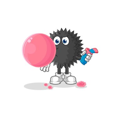 the sea urchin chewing gum vector. cartoon characte