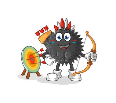 the sea urchin native american tribe. cartoon mascot vecto