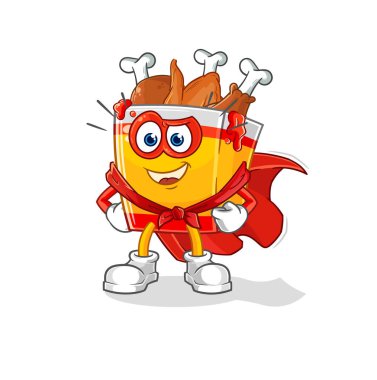 the fried chicken heroes vector. cartoon characte