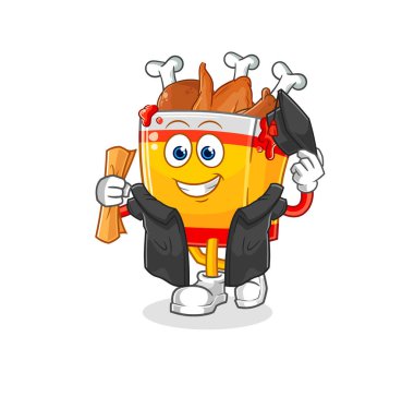 the fried chicken graduation vector. cartoon characte