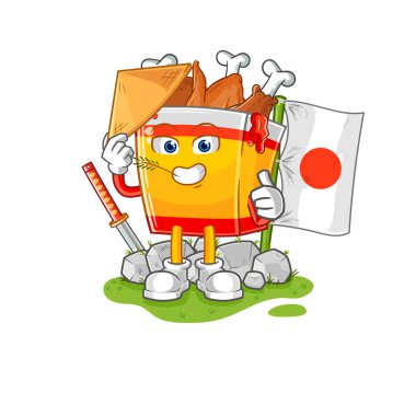 the fried chicken japanese vector. cartoon characte