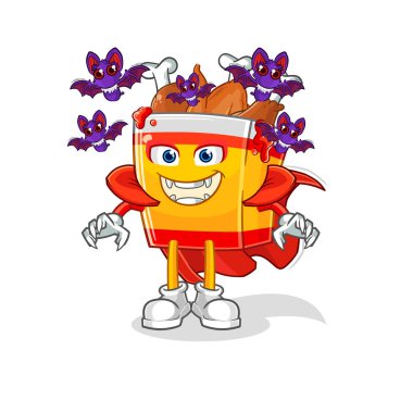 the fried chicken Dracula illustration. character vecto