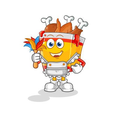 the fried chicken maid mascot. cartoon vecto