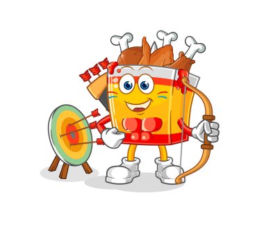 the fried chicken native american tribe. cartoon mascot vecto