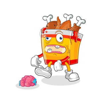 the fried chicken zombie character.mascot vecto