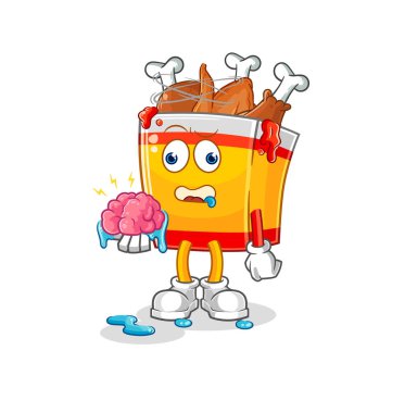 the fried chicken no brain vector. cartoon characte