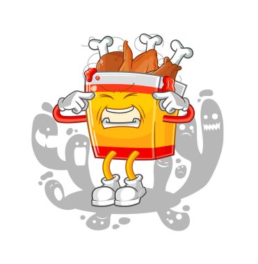 the depressed fried chicken character. cartoon vecto