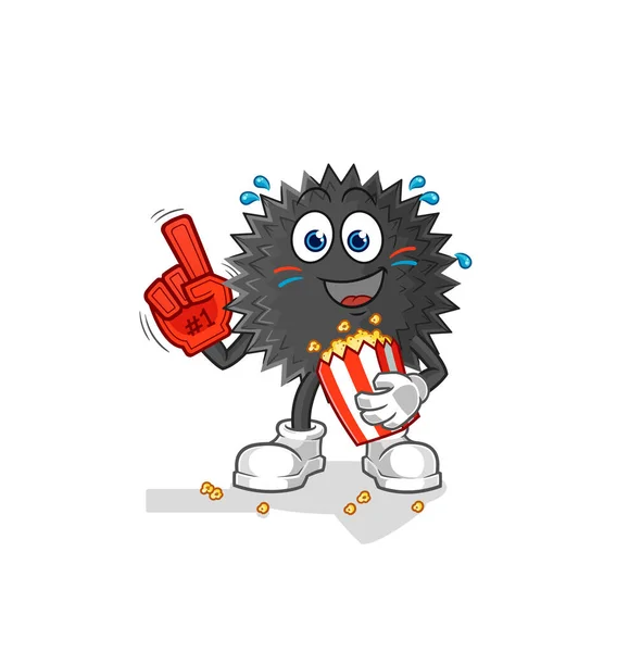 Sea Urchin Fan Popcorn Illustration Character Vecto — Vettoriale Stock