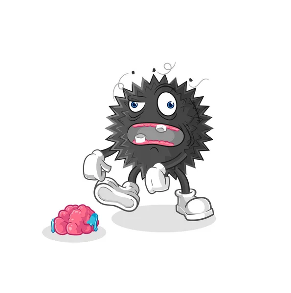 Sea Urchin Zombie Character Mascot Vecto — Stock Vector