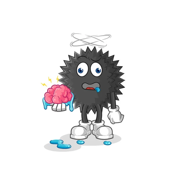 Sea Urchin Brain Vector Cartoon Characte — Image vectorielle