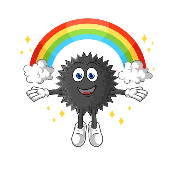Sea Urchin Rainbow Cartoon Vecto — Wektor stockowy
