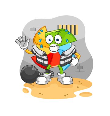 the paper windmill baker with bread. cartoon mascot vecto