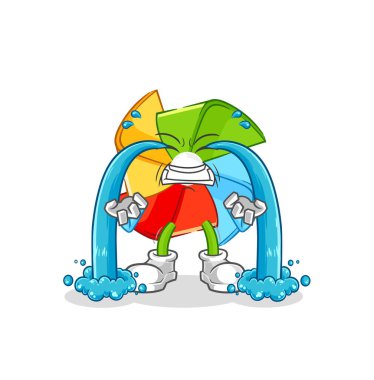 the paper windmill stretching character. cartoon mascot vecto