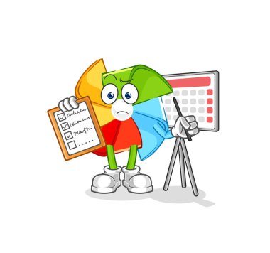 the paper windmill ancient cartoon. cartoon mascot vecto