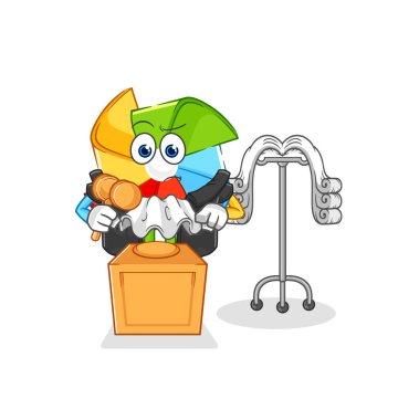 the paper windmill with laptop mascot. cartoon vecto