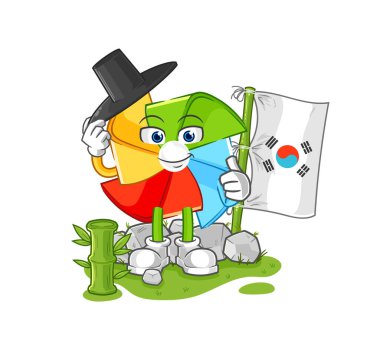 the paper windmill japanese vector. cartoon characte