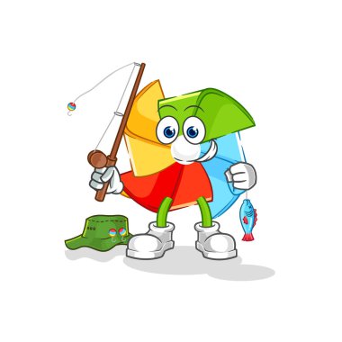 the paper windmill playing baseball mascot. cartoon vecto