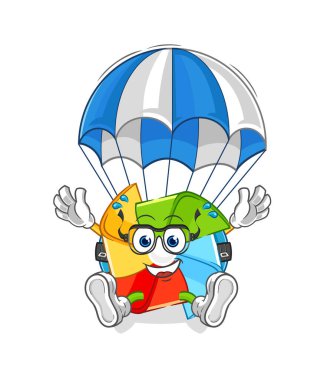 the paper windmill spirit leaves the body mascot. cartoon vecto