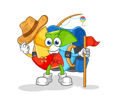 the paper windmill dentist illustration. character vecto