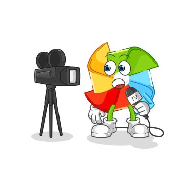 the paper windmill Architect illustration. character vecto