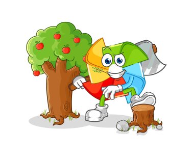 the paper windmill builder vector. cartoon characte