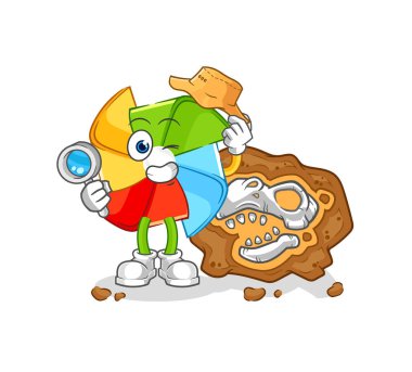 the paper windmill demon with wings character. cartoon mascot vecto