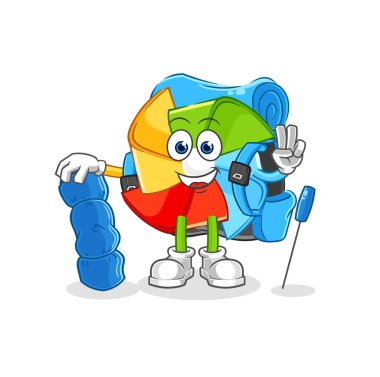 the paper windmill waiting too long mascot. cartoon vecto