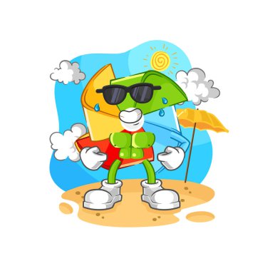 the paper windmill play bowling illustration. character vecto