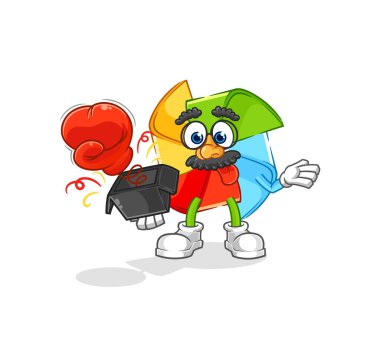 the paper windmill jump rope exercise. character vecto