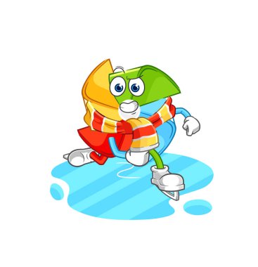 the paper windmill riding skateboard cartoon character vecto