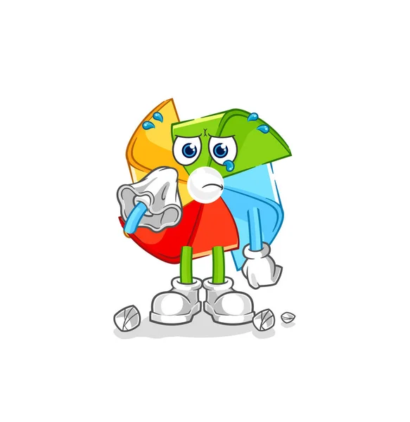 Paper Windmill Hypnotizing Cartoon Cartoon Mascot Vecto — Stok Vektör