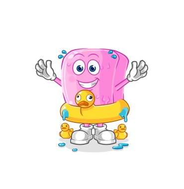 the nail with duck buoy cartoon. cartoon mascot vecto