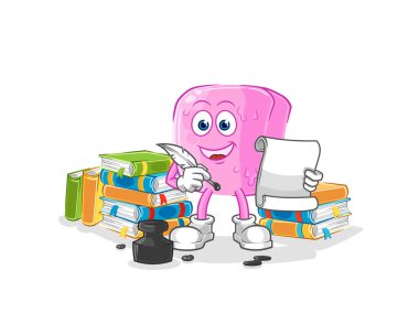 the nail writer vector. cartoon characte