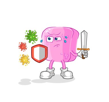 the nail against viruses cartoon. cartoon mascot vecto