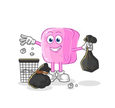 the nail Throw garbage mascot. cartoon vecto