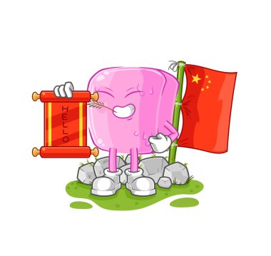 the nail chinese cartoon. cartoon mascot vecto