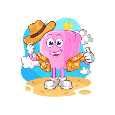 the nail go on vacation. cartoon mascot vecto