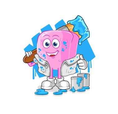 the nail painter illustration. character vecto