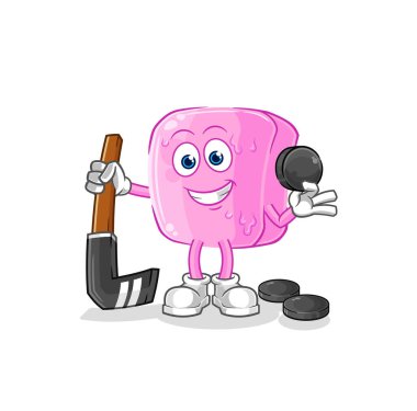 the nail playing hockey vector. cartoon characte