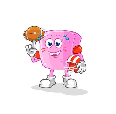 the nail playing rugby character. cartoon mascot vecto