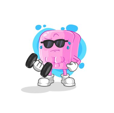 the nail lifting dumbbell vector. cartoon characte