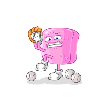the nail baseball pitcher cartoon. cartoon mascot vecto