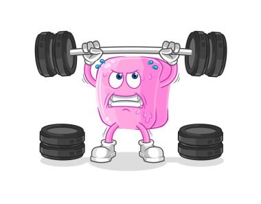 the nail lifting the barbell character. cartoon mascot vecto