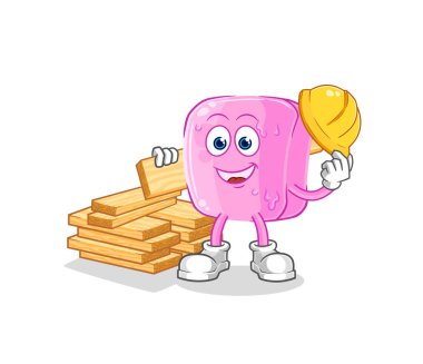 the nail builder vector. cartoon characte