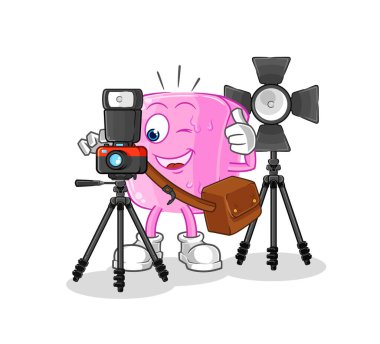 the nail photographer character. cartoon mascot vecto