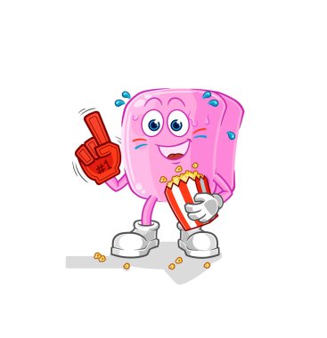 the nail fan with popcorn illustration. character vecto